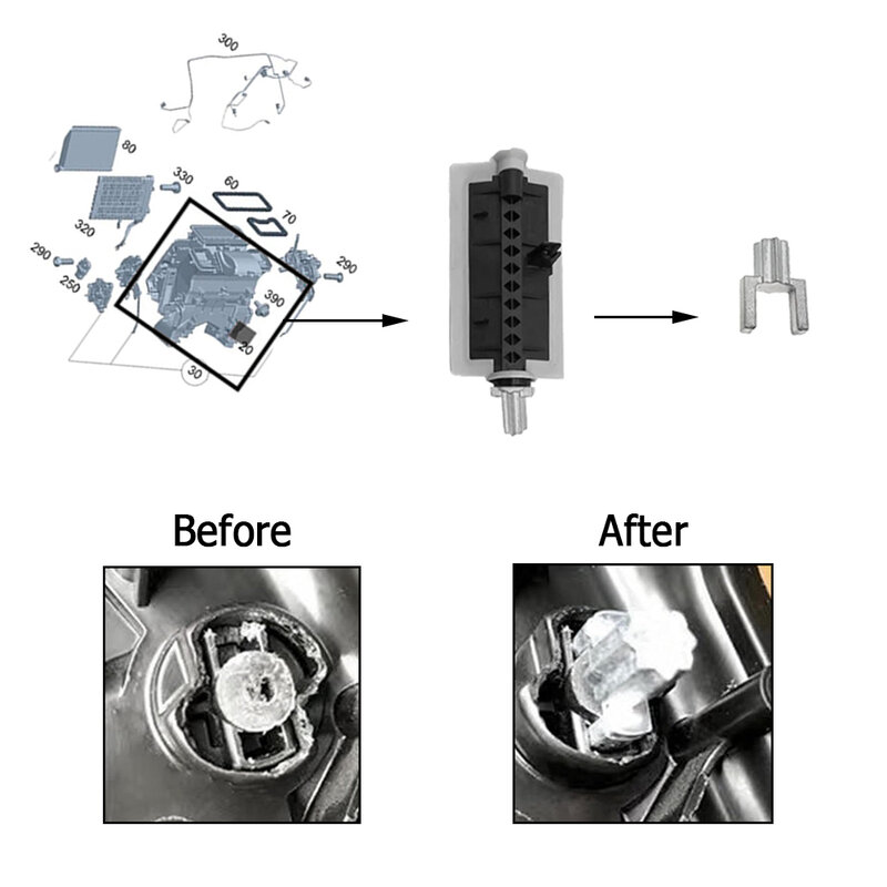 Kit de reparación del distribuidor de aire del calentador, piezas para Mercedes Benz W205, W253, C180, E300, GLC260, 2058306800, A2058306800, 2 uds.