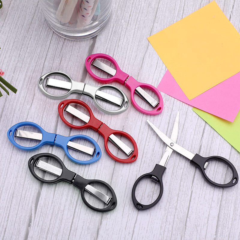 Folding Segurança Scissors com Handle plástico colorido, 30pcs