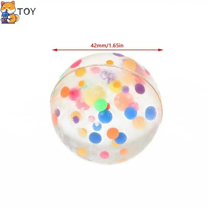ลูกบอลเจลลี่ลูกบอลยางสีสันใสขนาด42มม. 1ลูกสำหรับเด็กของเล่นกระโดดลูกบอลเด้งดึ๋งของขวัญของขวัญปาร์ตี้