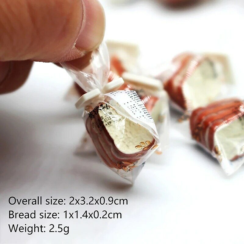 1Bag Creative New 1:12 Dollhouse Miniature Toast Bread Candy Kitchen Food Model For Doll House Decor Kids Pretend Play Toys