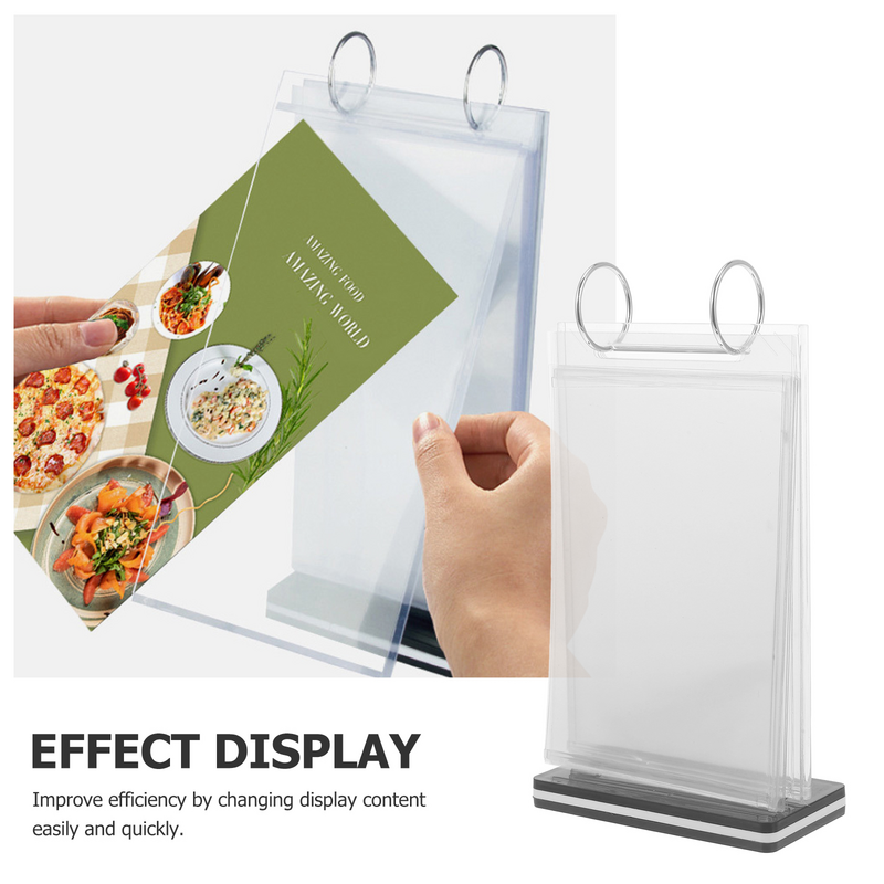 Menu Display Stand The Desktop Storage Rack Picture Holders for Tables Turn Page