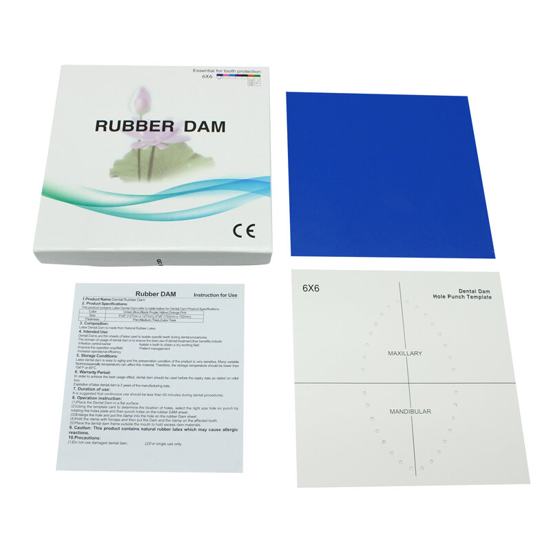 1 Box of High Quality Natural Rubber Latex Dental Dam Non Sterile Dam Small  or Large Dental Dam dental Supplies
