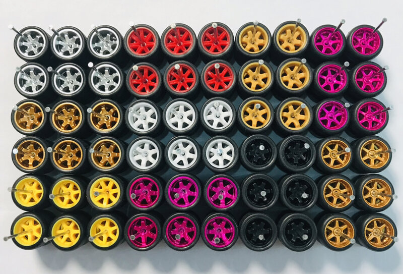 Modelos de carros com pneus e eixos, Hot Wheel, Matchbox, Domeka, Tomy, 30 conjuntos, 40 conjuntos, rodas de 11mm, escala 1:64