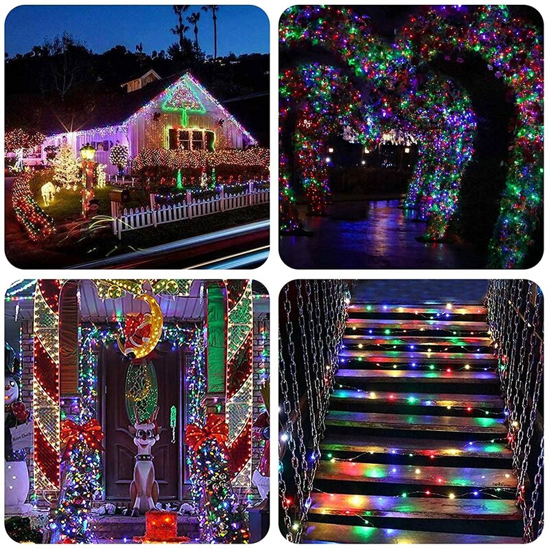Impermeável Starry String Fairy Lights, guirlanda, casamento, interior, exterior, Natal, decorações de jardim, 100 m, 150m