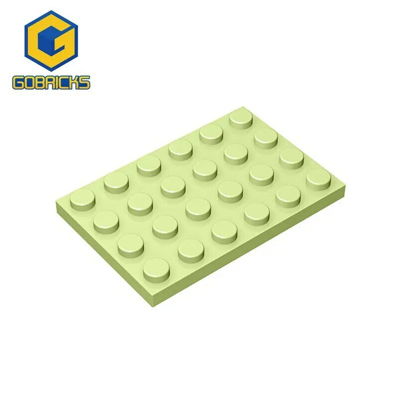 Gobricks-Placa de bloques de construcción 3032 4x6, piezas de bricolaje, Compatible con ensamblaje de partículas, juguetes de regalo creativo, 10 piezas