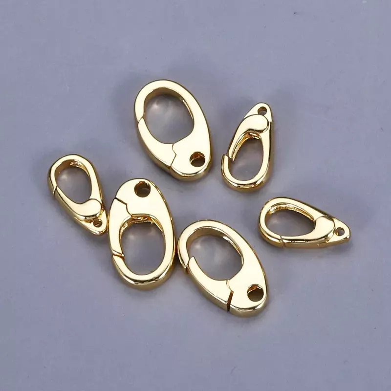 5 buah Dainty Lobster gesper Tautan gesper untuk perhiasan membuat gelang Temuan persediaan DIY 14K aksesoris berlapis emas grosir