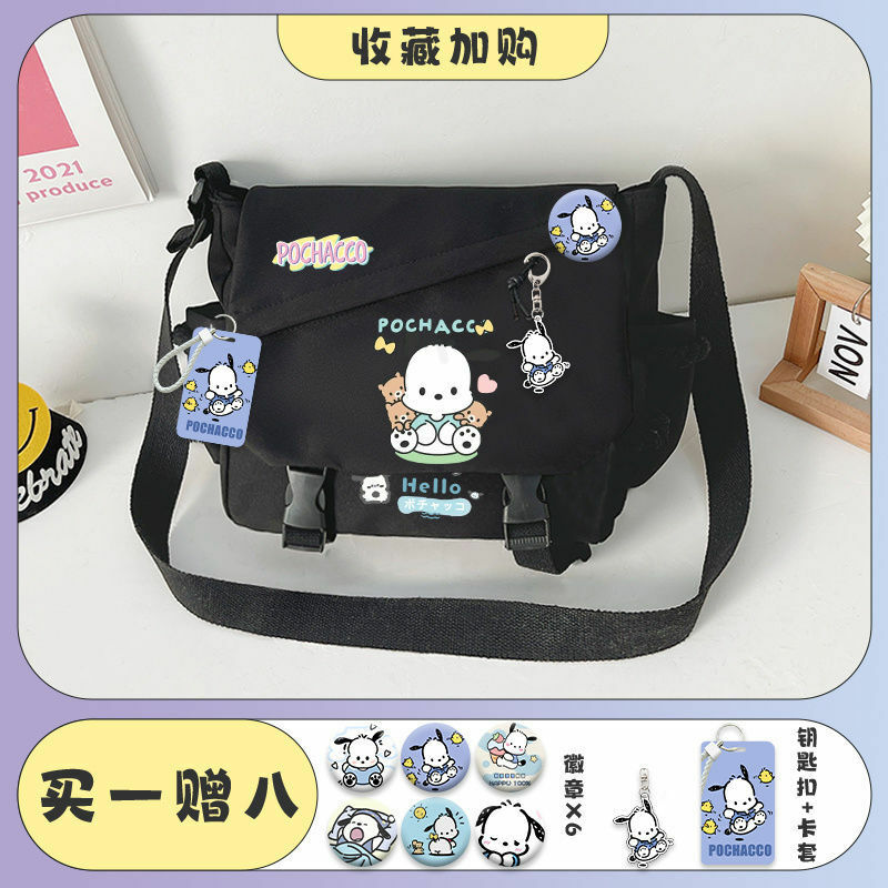 Sanrio New Pacha Dog Crossbody Bag Men and Women Portable Canvas Bag Waterproof Students Class Single-Shoulder Bag