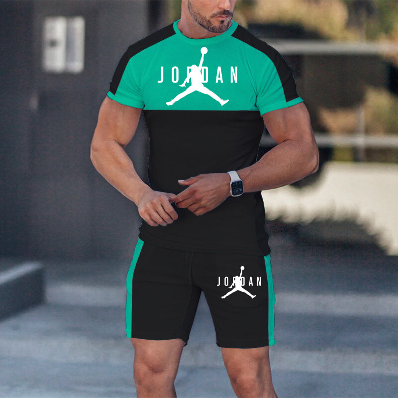 Мужская спортивная футболка с коротким рукавом и шорты