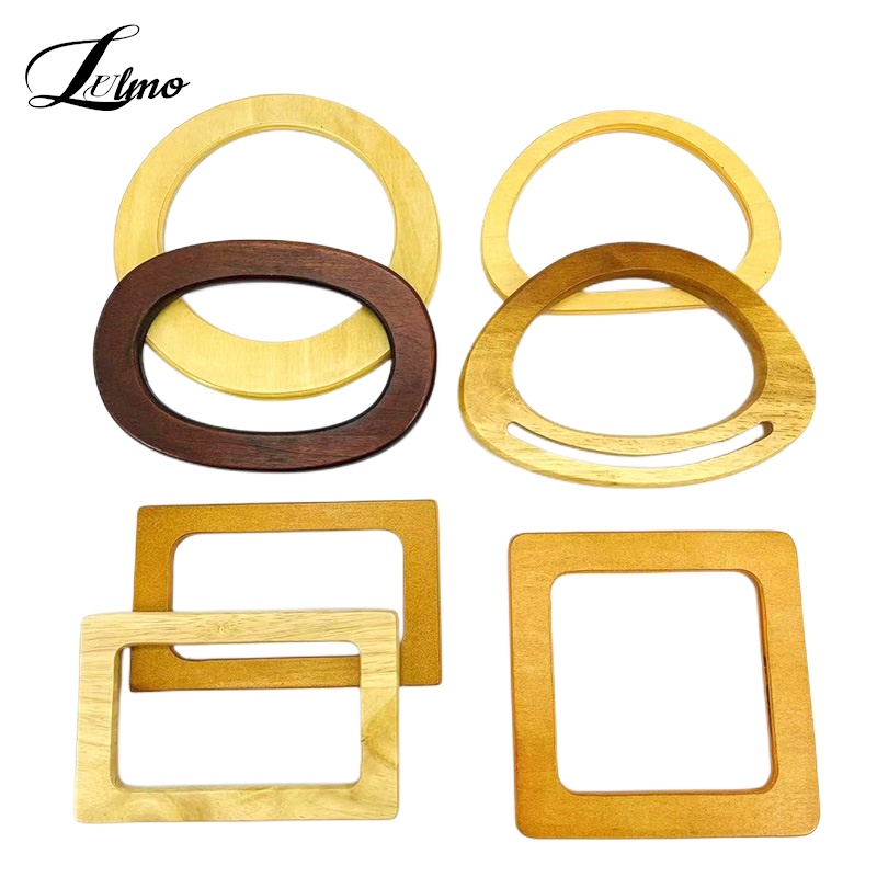 1Pc Square Wood Straps D Shape Wooden Bag Handle Decorative DIY Classic Bags Accessories Handbag Tote Replacement Making Tool