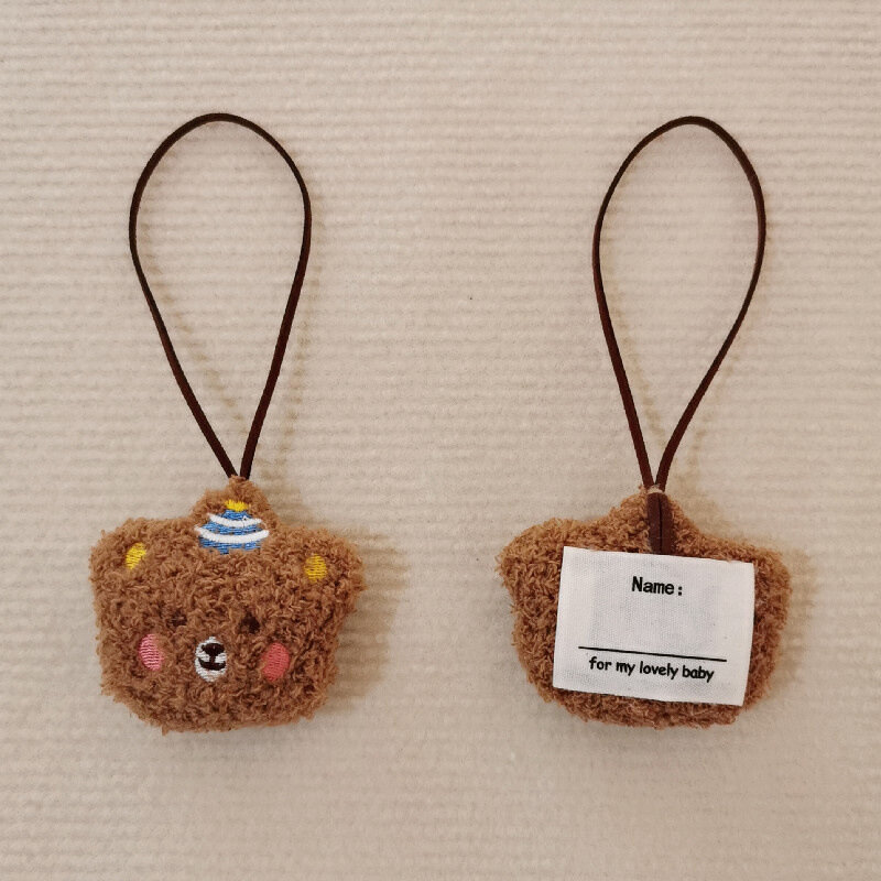 Cute Little Bear Head Keychain Small Fresh Fashion Cloth Key Ring Pendant Accessories Headphone Case Women's Bag Decoration 2023