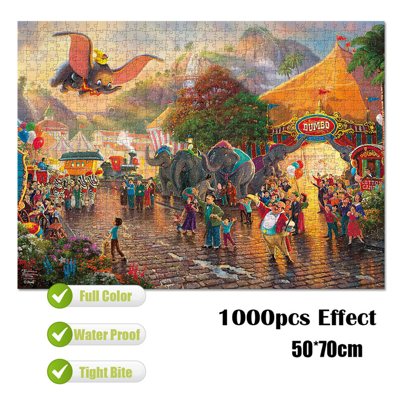Disney Jigsaw Puzzles 1000Pcs Educational Toys for Adults 35/300/500 Dumbo Kid's Toys Anime Cardboard Puzzles Gift for Family