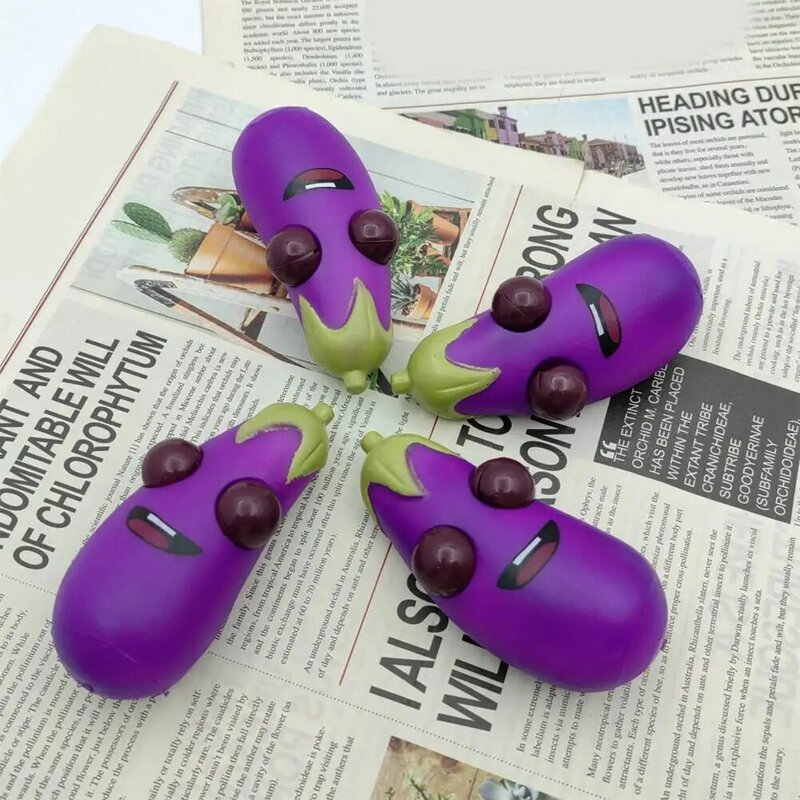 Jouet à presser à l'aubergine de dessin animé pour les enfants, Flower Ever Eye-ryping, Funny Stawored Instituts, 216.239.Vegetable for Boredom