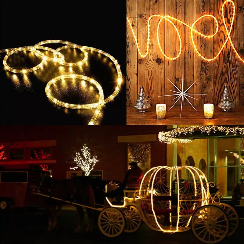 ロープ付きソーラーLEDストリングライト,200/300 LED,屋外,防水フェアリーライト,庭,クリスマス,庭の装飾用