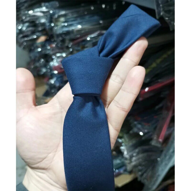 Corbata ajustada de algodón para hombre, corbatas de moda para traje de boda, fiesta de negocios, corbata de cuello clásica de Color sólido, corbata informal roja de 6cm