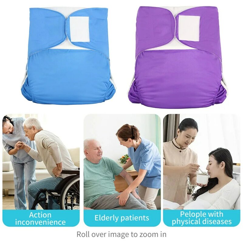 BIAI Ice Silk Adult Cloth Diapers Washable Anti-bed-wetting Device Pants Reusable Adult Urine Cloth Bag Diaper Pants for Adults