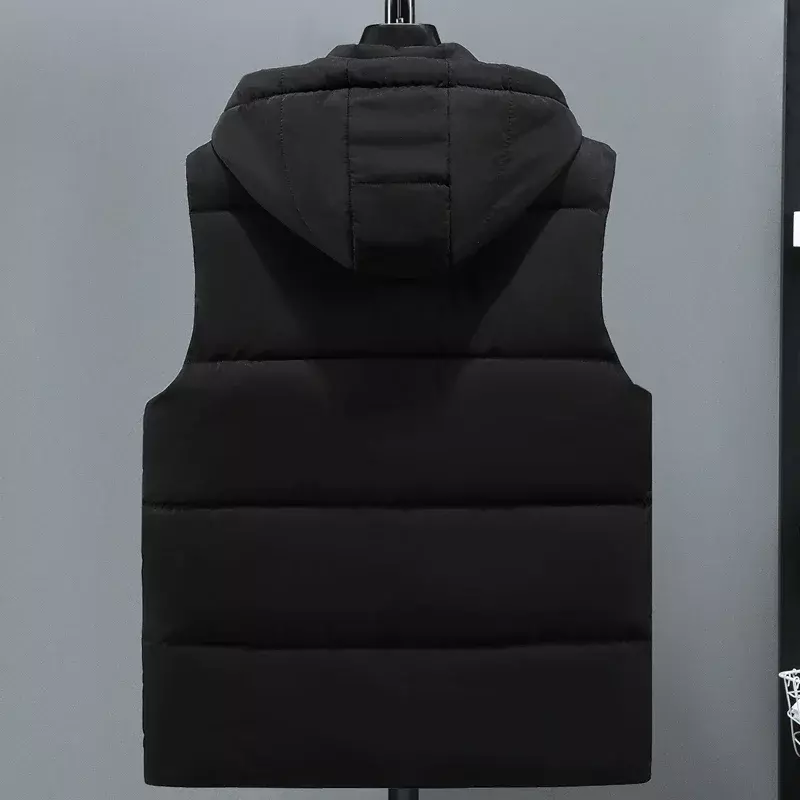 L-8XL Oversize Autumn Winter Vest Men 2023 New Thick Warm Hooded Sleeveless Jacket Men Casual High Quality Plus Size Waistcoat