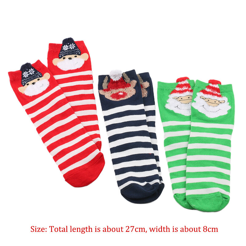 Женские носки с рождественским оленем, милые носки до середины икры с мультяшным рисунком, оптовая продажа