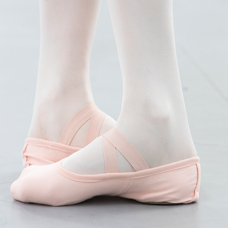 Mulher Sapatos Bandagem Elástica Sapatos De Balé Profissional Stretch Canvas Malha Ballet Chinelos Dança Pointe Shoes Bailarina Flats