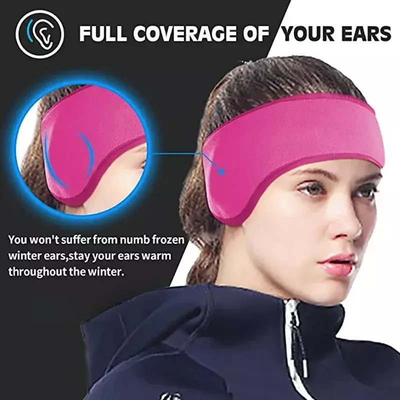 Bando penghangat telinga musim dingin uniseks, olahraga luar ruangan penutup telinga Ski cuaca dingin antiselip penutup telinga bulu untuk pria wanita
