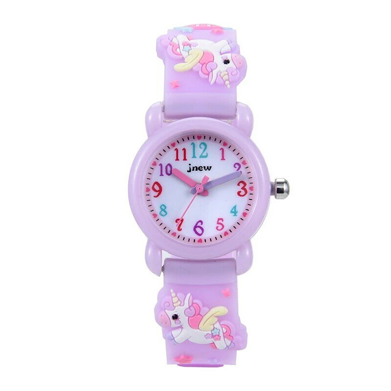 Часы UTHAI C13 Детские Водонепроницаемые кварцевые для девочек, милые Мультяшные 3d-часы с единорогом для мальчиков, подарок из нетоксичных материалов
