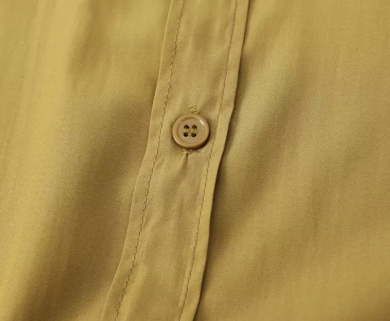 Women's new fashion side slit design casual lapel shirt retro long sleeved button up women's shirt chic top+Pants Women's suit