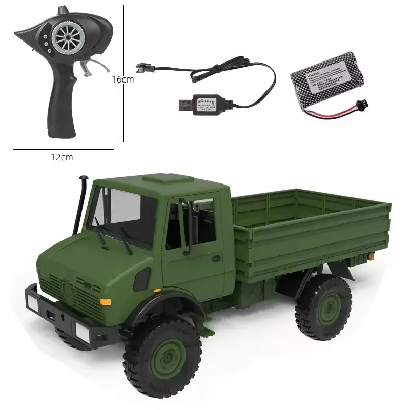 RC U1300 Electric 1:12 Off-Road Climbing Remote Control Car Unimog ABS Plastic Armygreen Toy Model Remote Control Birthday Gift
