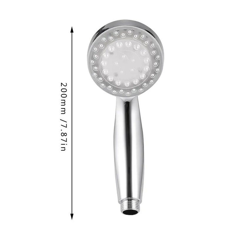 Romantis otomatis Magic 7 warna 5 lampu LED membuang hujan kepala pancuran tunggal kepala bulat RC-9816 untuk mandi air kamar mandi