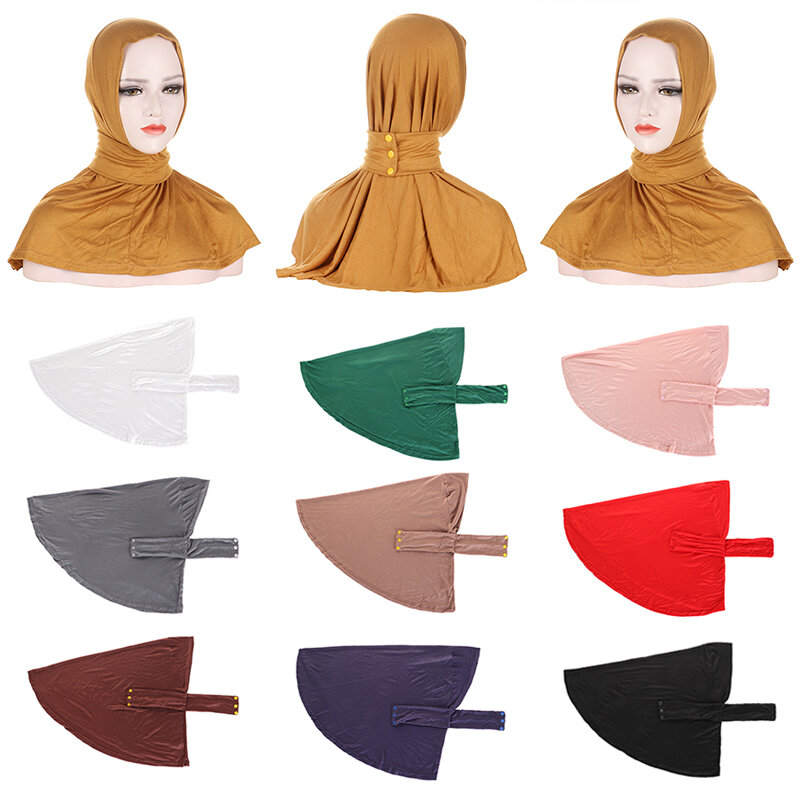 Шарф женский, мусульманский женский хиджаб, с внутренней шапочки под хиджаб, с пуговицами