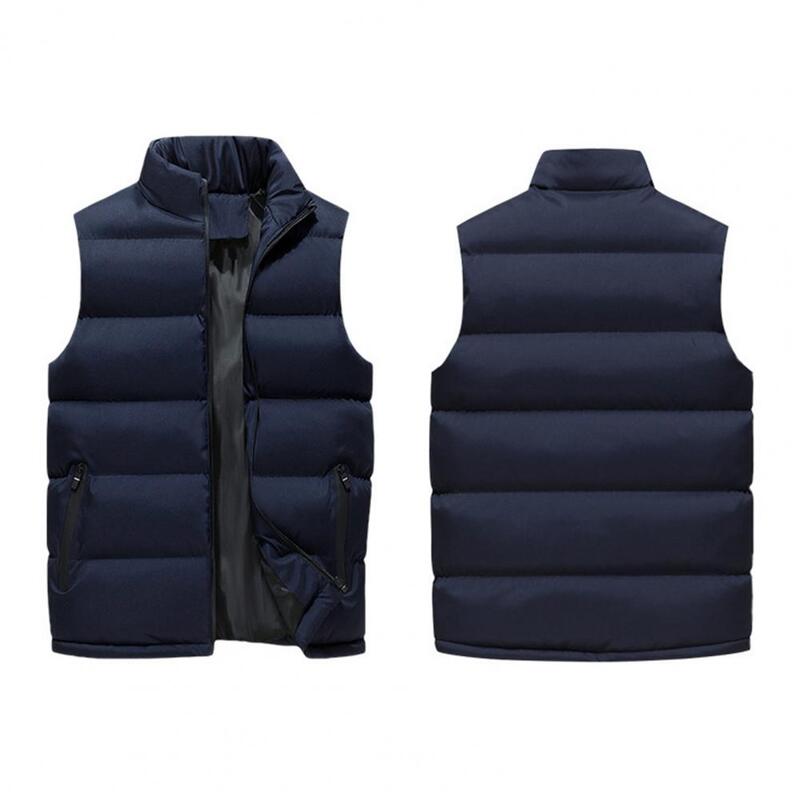 FibrJackets-Veste zippée en coton pour hommes, optique rembourrée, gilet monochrome, poches, document, Streetwear, automne, hiver