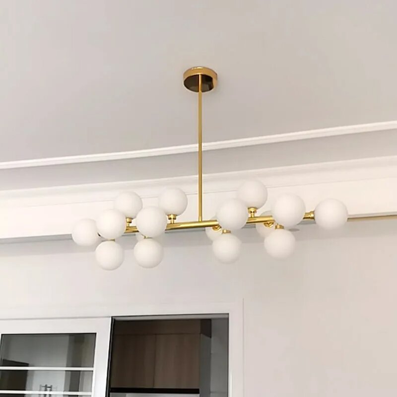 Pendant Light for Bedroom Living Room Kitchen Dining Table Bar Home Decor Modern LED Glass Lampshade Suspension Lamp Gold Black