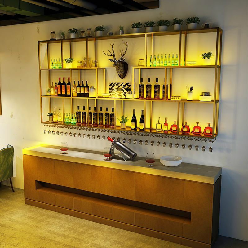 Storage Salon Liquor Store Bar Cabinet Designer Restaurant Lattice Nordic Wine Rack European Minimalist Wijnrek Home Furniture