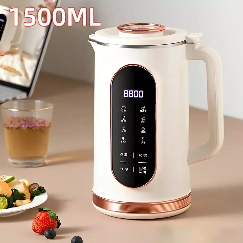 10-Blade Elektrische Sojamelkmachine 1500Ml Ontbijtmachine Juicer Blender Mixer Sojabonenmelkmaker Muurbreekmachine