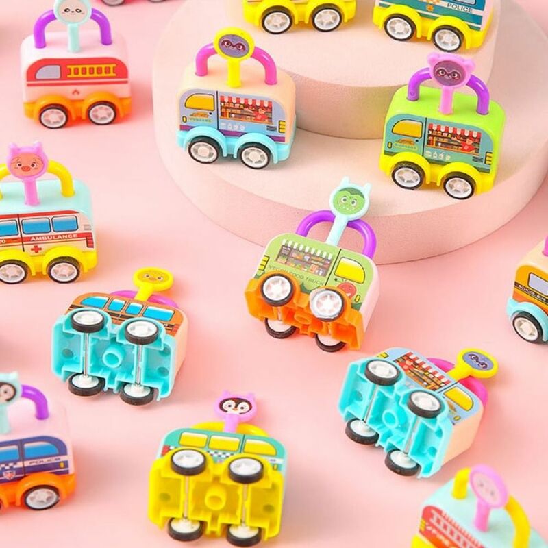 Kunci mainan mobil Puzzle DIY, warna acak, kunci Mini Bus kunci mainan cocok, hadiah mobil kepala kunci pendidikan dini