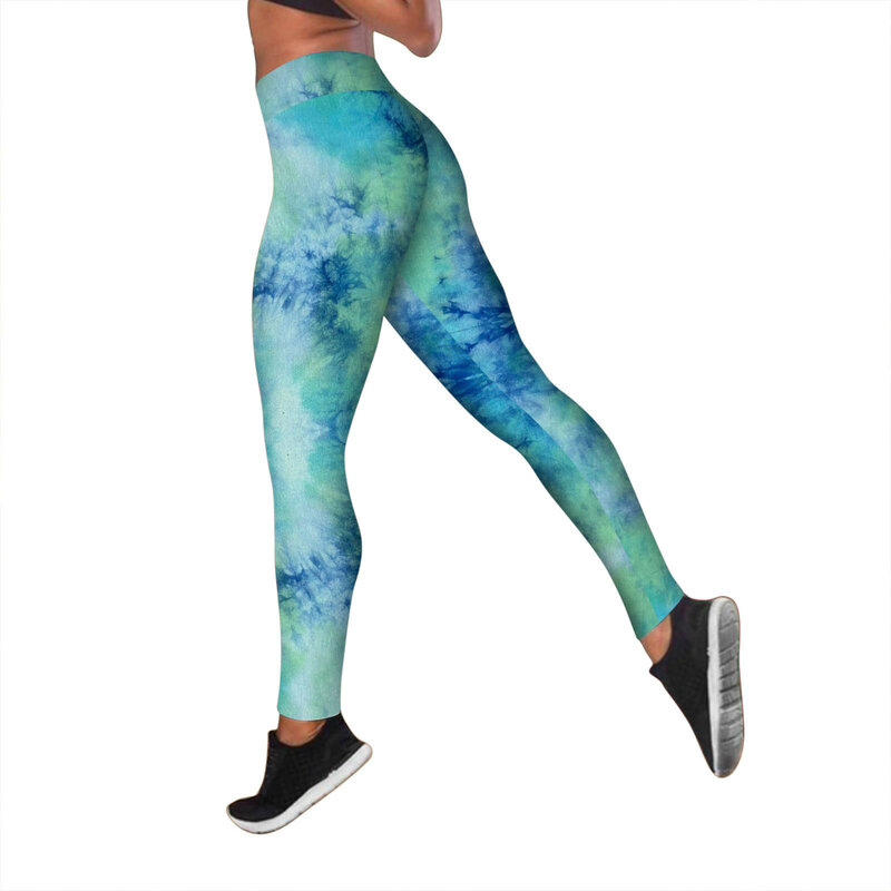 Эластичные Леггинсы для йоги, женские штаны с принтом и высокой талией для спортзала, бега, тренировок с эффектом пуш-ап, леггинсы для фитнеса