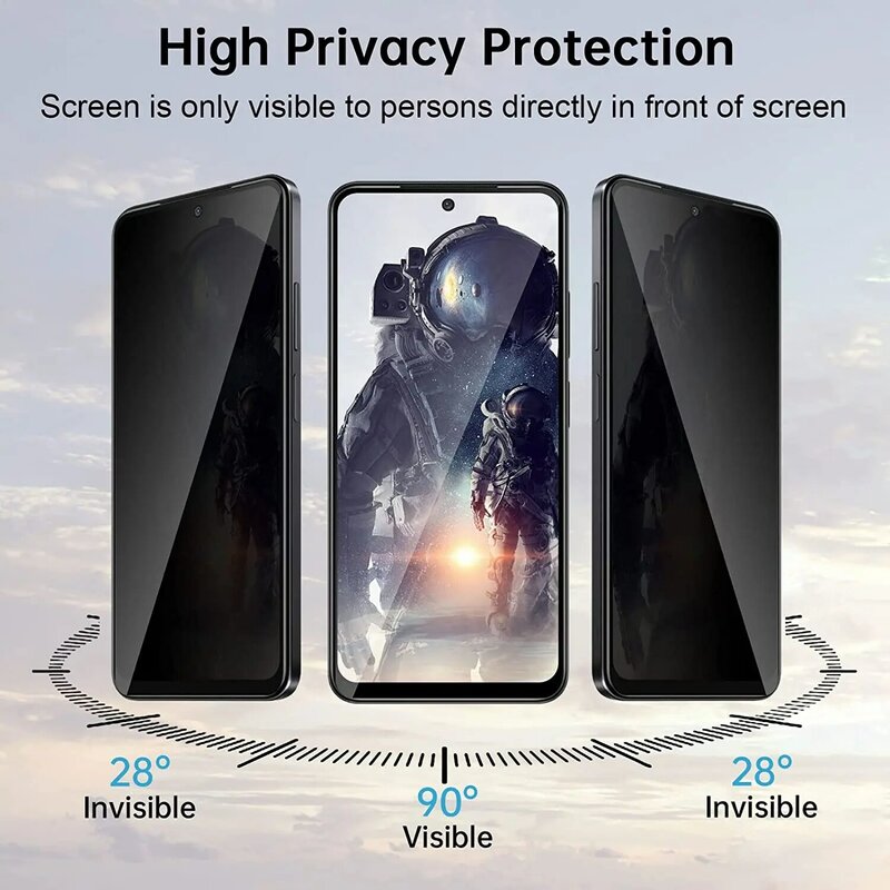 Vidro Temperado Anti Spy para Oppo Protetor de Tela, Filme de Privacidade, A58, 4G, 2 pcs, 4pcs