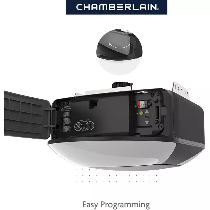 Chamberlain ที่เปิดประตูโรงรถอัจฉริยะ, B6753T สตรีมมิ่งวิดีโอและไฟ LED มุมขั้นสูงควบคุมด้วยสมาร์ทโฟน myq-ultra