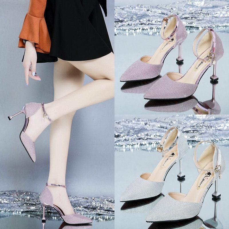 2024 Chunky Heel High Heels Fairy Style Summer New All-Matching Girlish Pointed Toe Strap Sandals for Women