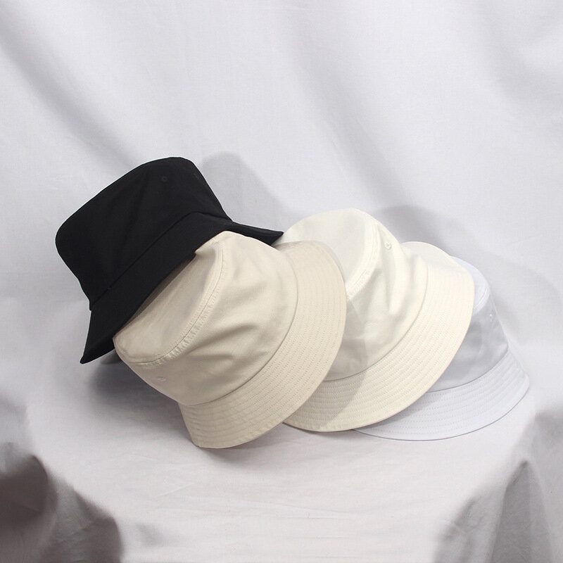 Topi Bucket katun empat musim pria topi nelayan kepala besar ukuran Plus XXL kasual kualitas tinggi modis