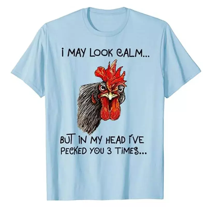 Kaus ayam jantan terlihat tenang ayam Lucu kaus ayam jantan kaus grafis petani cetak anak ayam lucu ide hadiah blus lengan pendek