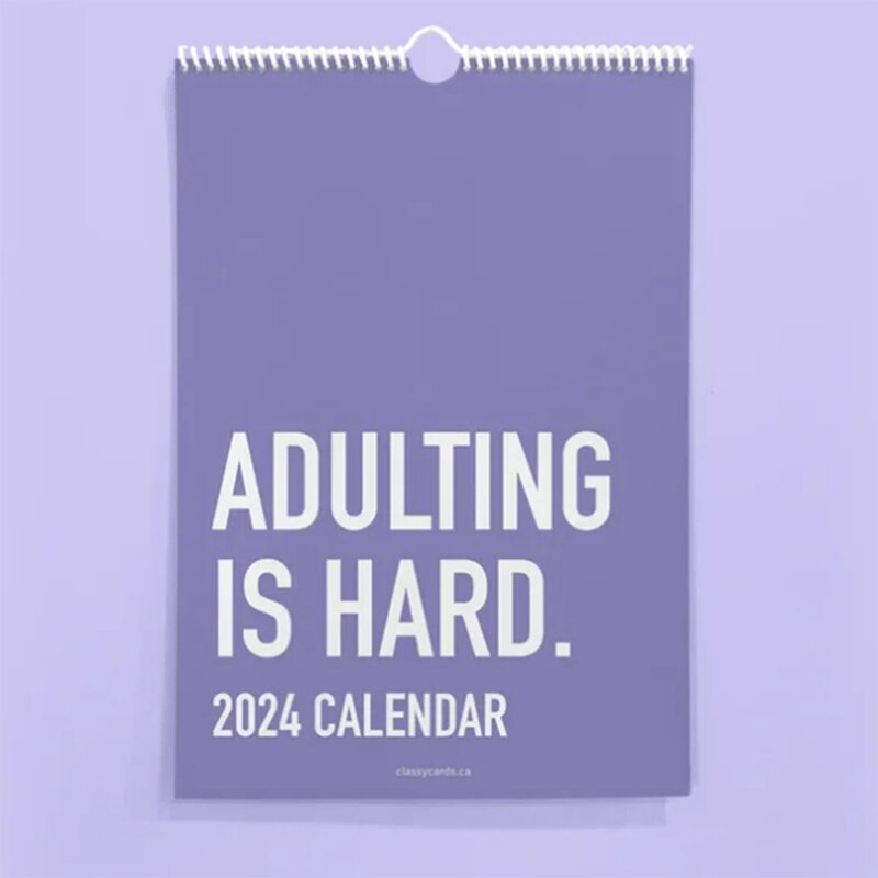 ADULTING IS HARD 2024 CALENDAR 12-Month Schedule Paper Calendar 2024 Lovely Pooping Funny Gift Home