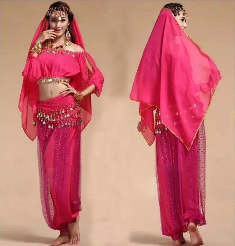 Trajes de danza del vientre orientales para mujer, trajes de danza del vientre, práctica de baile, diseño Sexy, 4 unids/set, 2023