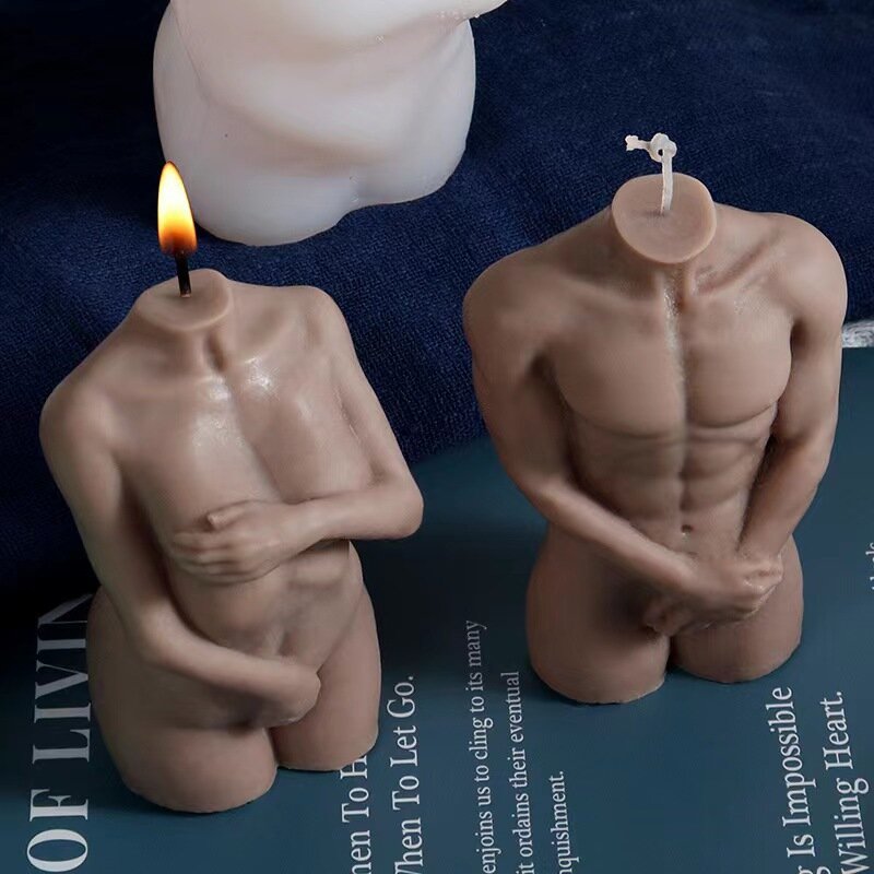 Simulazione fai da te candela per il corpo stampo in Silicone Shy Woman Body stampo in Silicone candela per aromaterapia stampo in Silicone forniture per la produzione di candele