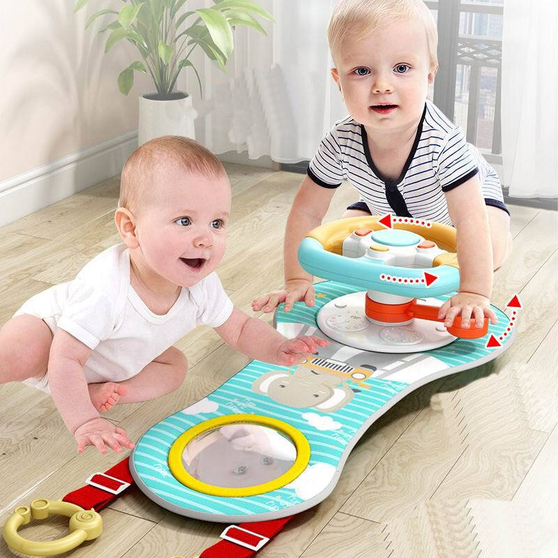 Baby-autozitje Speelgoed Simulatie Muzikale Stuurwiel Speelgoed Met Licht Activiteit Seat Travel Peuter Speelgoed Voor Baby Meisje Jongen geschenken