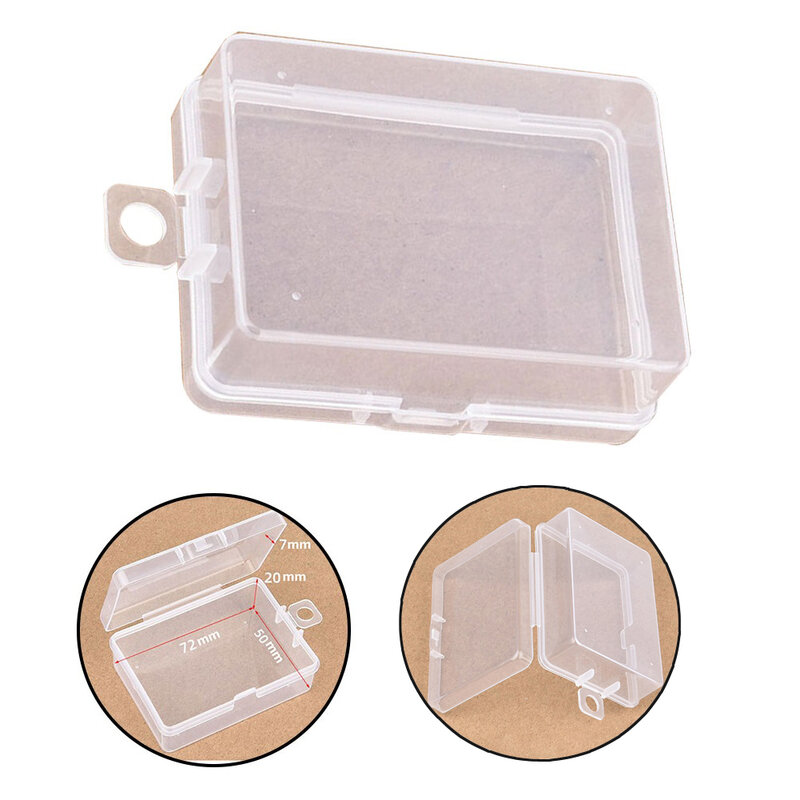 Caja de almacenamiento de joyería de plástico transparente, caja de herramientas de plástico, compartimento ajustable, organizador de contenedores, caja rectangular