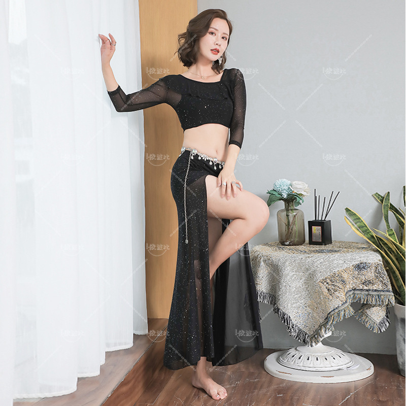 Belly Dance Top Skirt Set Practice Clothes Oriental Performance Fashion Sexy Women Stage Dance Wear Suit Adults Party Costume