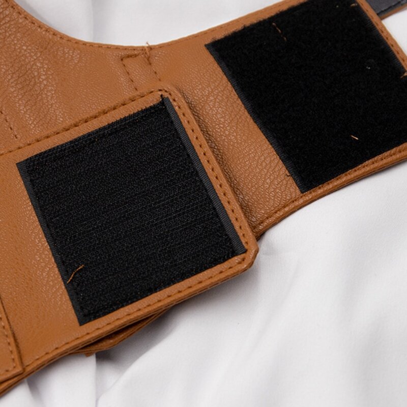 Women Vintage Gothic Faux Leather Underbust Corset Crop Top Solid Color Adjustable Vest Waist Belt Cincher Double Buckle Bodice