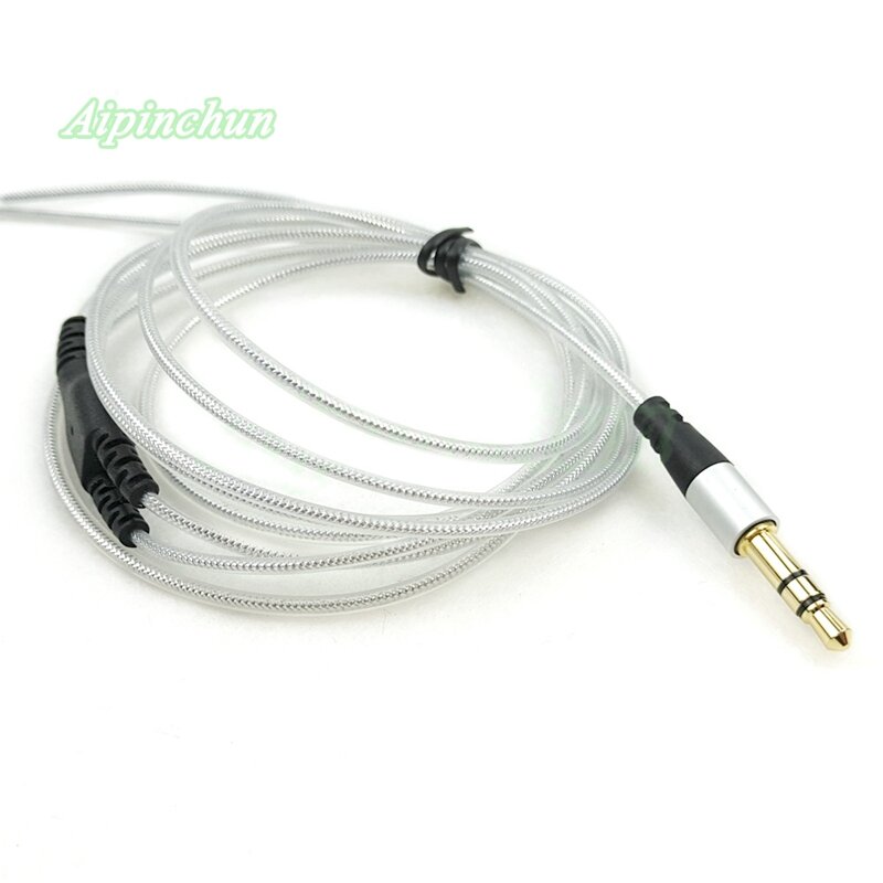 Jenis Garis Aipinchun 3.5mm 3-Pole Jack DIY Earphone Kawat Kabel Audio Kabel Headphone Perbaikan Penggantian Warna Silver