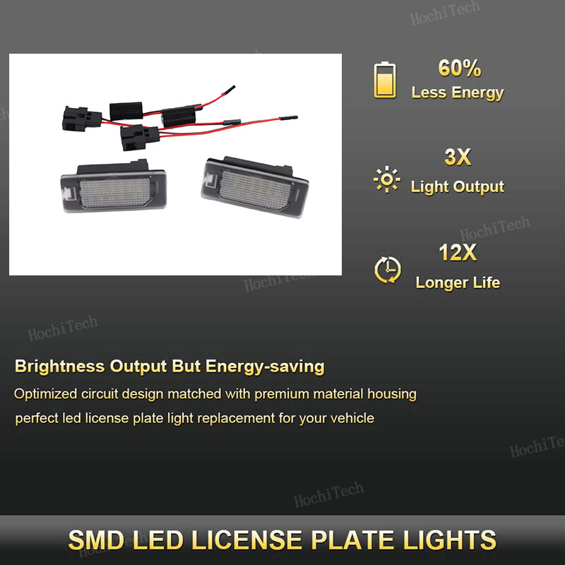 2Pcs LED Car Number License Plate Light 12V SMD Number Lamp For Porsche Panamera 970 4D 2010-2016 8TO943021