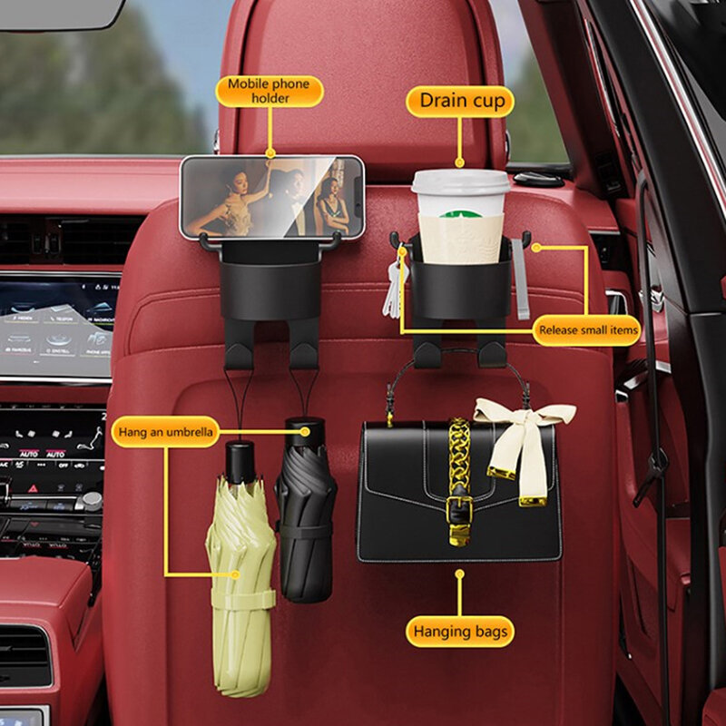 خطاف مسند رأس عالمي لمقعد السيارة ، منظم تخزين ، حامل أكواب ، حقيبة يد ، مناسب للسيارة ، شماعات ، إكسسوارات
