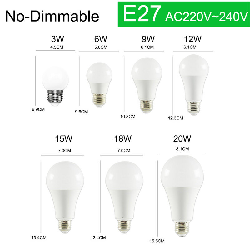 Ampoule LED en aluminium à économie d'énergie, Real Lam138, Lampes de table, Real Lam138, E14, AC 220V, 240V, 20W, 18W, 15W, 12W, 9W, 5W, 3W